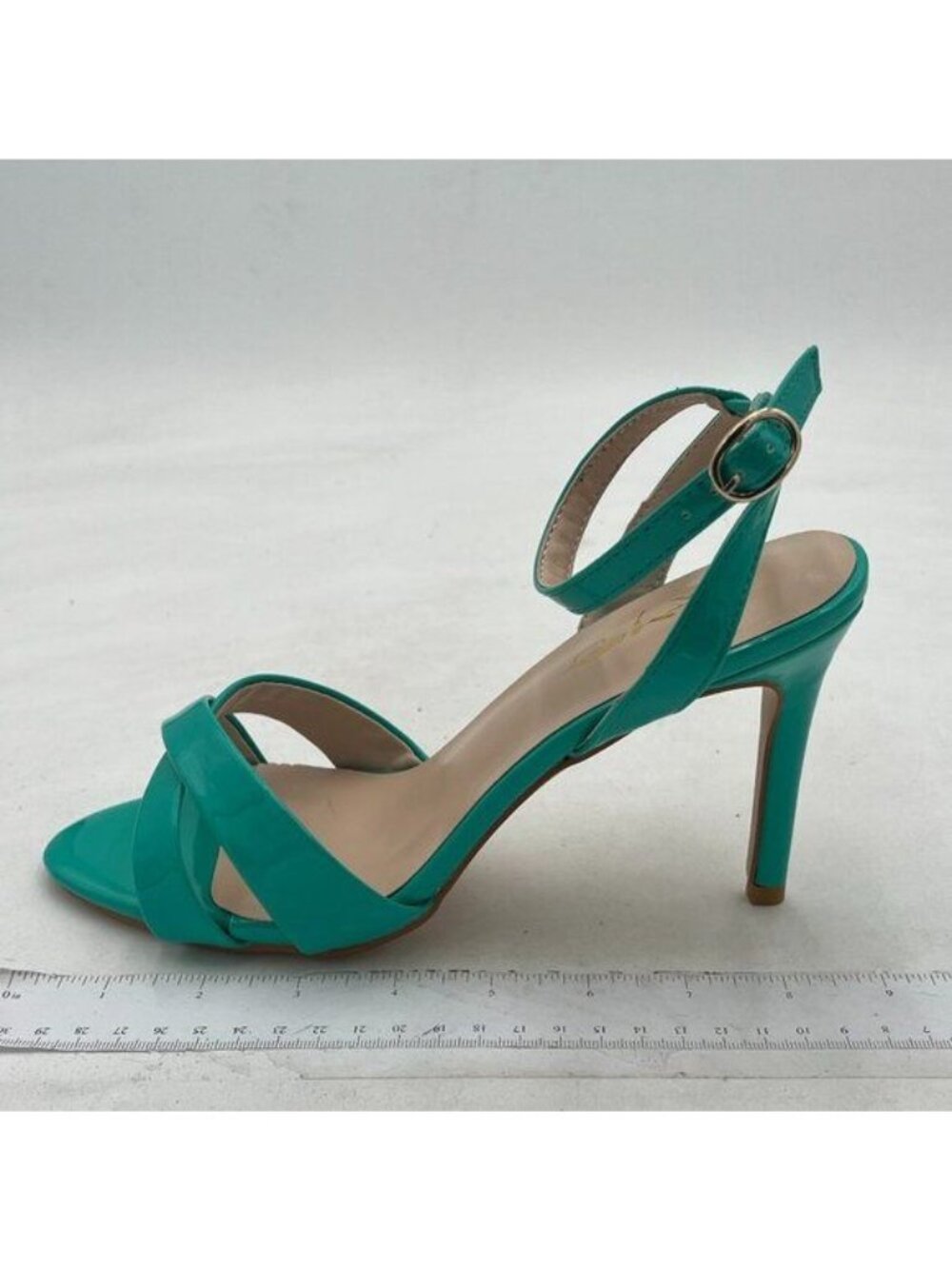 XYD Women Chic Cross Strap Slingback Ankle Strap High Heel Patent Buckle Sandal